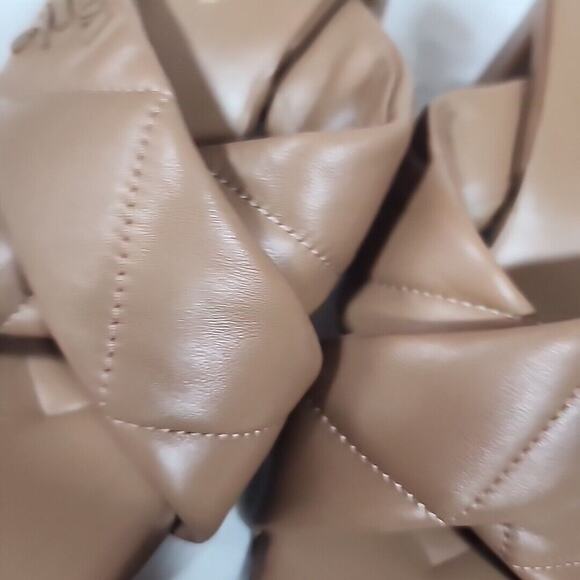 Prada - Cross Strap Leather Backless Sandal Slide Heel Pump Brown Size 7.5 - Picture 8 of 12